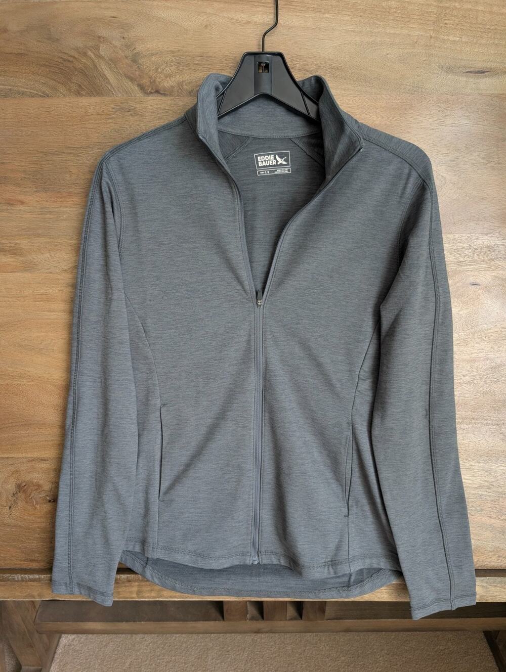 Eddie Bauer EB121 Adventurer Full Zip Jacket Womens Small Gray Stretch NWT